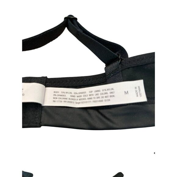 Auden Ladies Size Medium Black Satin Unlined Triangle Bralette Stretch NWT - Picture 4 of 5